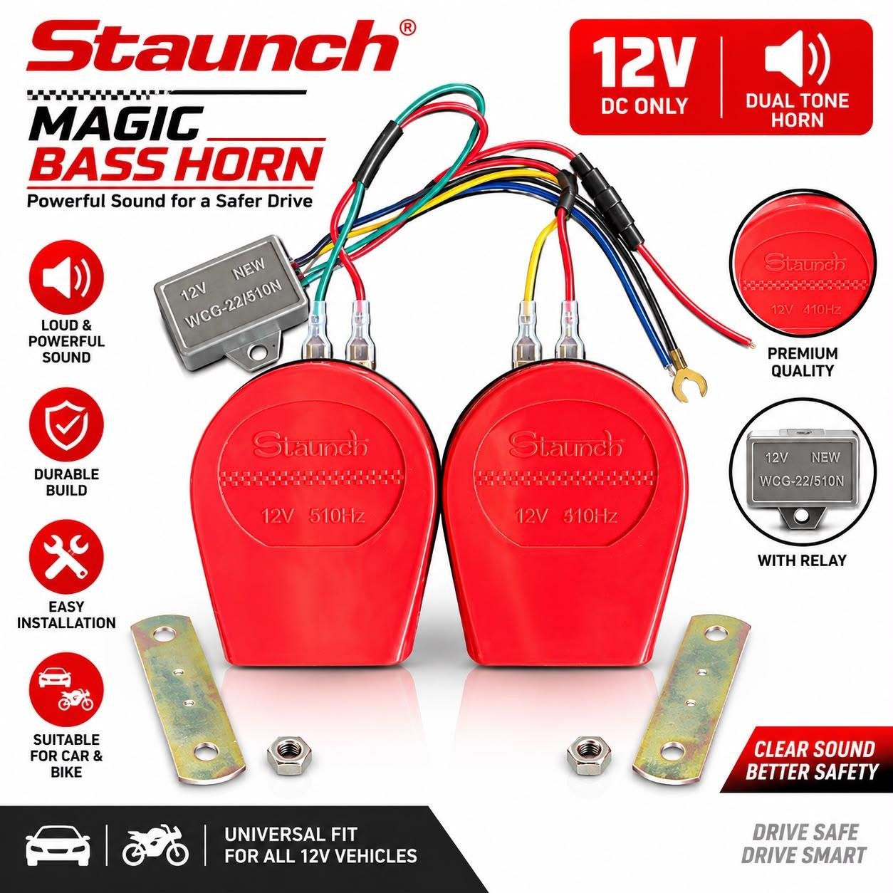 Staunch 12V Magic Horn – 22 Different Sound Effects